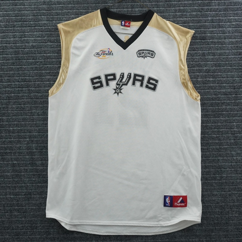 Majestic San Antonio‎ Spurs Jersey Mens XL White 2007 NBA Finals Tim Duncan 21